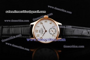 IWC TriIWCP2217 Portuguese Hand Wound White Dial Rose Gold Watch