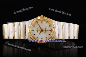 Omega TriOGA111 Constellation 35mm Two Tone White MOP Watch