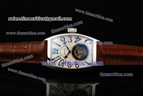 Franck Muller TriFRM011 Aeternitas Tourbillon White Guilloche Dial Steel Watch