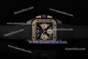 Cartier TriCAR374 Santos 100 Chrono Black Nylon PVD Titanium Watch