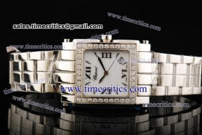 Chopard Trichp228 Happy Sport II Square Steel Diamond Watch White MOP Dial
