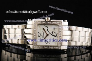 Chopard Trichp229 Happy Sport II Square Steel Diamond Watch White Dial