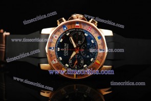 Corum TriCOR019 Chronograph Regatta Black Dial Rose Gold Watch