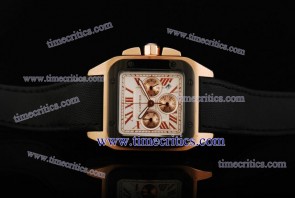 Cartier TriCAR365 Santos 100 Chrono Black Nylon Rose Gold Watch Quartz