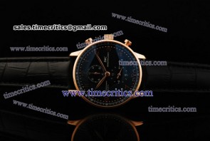 IWC TriIWCP2236 Portuguese Chrono Black Dial Rose Gold Watch