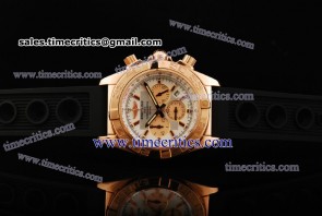 Breitling TriBRL455 Chronomat B01 44MM White Dial Rose Gold Watch