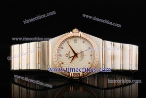 Omega TriOGA114 Constellation 35mm Two Tone Diamond White Watch