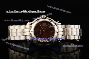 Chopard Trichp090 Happy Sport II Steel Watch Brown Dial