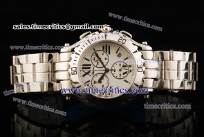 Chopard Trichp267 Happy Sport Chrono Steel Watch White Dial