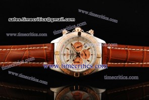 Breitling TriBRL446 Chronomat B01 44MM White Dial Steel Watch 