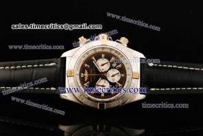 Breitling TriBRL447 Chronomat B01 44MM Black Dial Steel Watch 