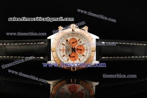 Breitling TriBRL445 Chronomat B01 44MM White Dial Rose Gold Watch