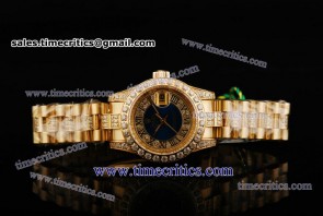 Rolex TriROL394 Datejust Black/Diamond Dial Yellow Gold Watch