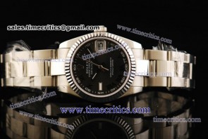 Rolex TriROL274 Datejust Black Dial Steel Watch