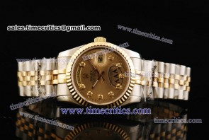 Rolex TriROL552 Day Date Gold Dial Two Tone Watch