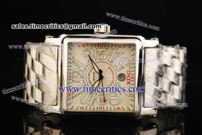 Franck Muller TriFRM047 Conquistador White Guilloche Dial Steel Watch