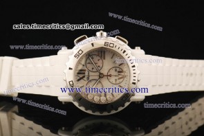Chopard Trichp276 Happy Sport Happy Fish Chrono 1:1 White Ceramic Steel Watch