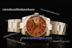 Rolex TriROL362 Date Orange Dial Steel Watch