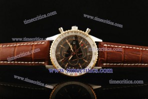 Breitling TriBrl240 Navitimer Cosmonaute Brown Dial Steel Watch