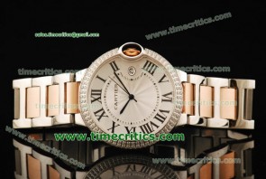 Cartier CBB026 Ballon Bleu Large Steel Rose Gold Diamond Watch 