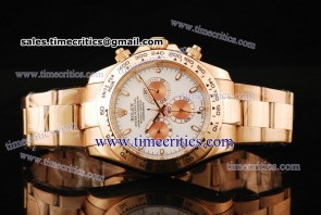Rolex TriROL874 Daytona White Dial Rose Gold Watch