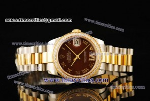 Rolex TriROL296 Datejust Brown Dial Two Tone Watch