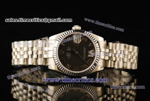 Rolex TriROL299 Datejust Black Dial Steel Watch