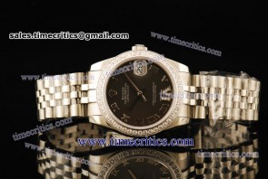 Rolex TriROL300 Datejust Black Dial Steel Watch