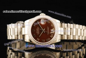 Rolex TriROL302 Datejust Brown Dial Steel Watch