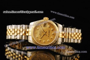 Rolex TriROL307 Datejust Gold Dial Two Tone Watch