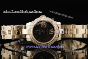 Rolex TriROL440 Datejust Black Dial Steel Watch
