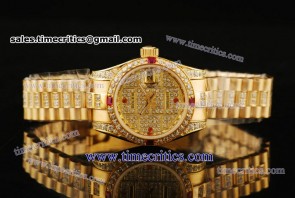 Rolex TriROL443 Datejust Full Diamond Dial Yellow Gold Watch