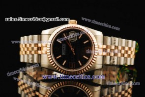 Rolex TriROL112 Datejust Black Dial Two Tone Watch