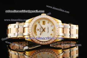 Rolex TriROL577 Day Date Masterpiece White Dial Tridor Watch
