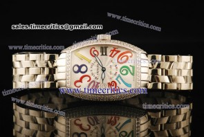 Franck Muller TriFRM078 Color Dreams White Guilloche Dial Steel Watch
