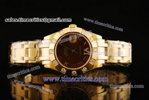 Rolex TriROL336 Datejust Brown Dial Yellow Gold Watch