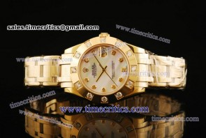Rolex TriROL339 Datejust White MOP Dial Yellow Gold Watch
