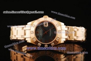 Rolex TriROL343 Datejust Black MOP Dial Rose Gold Watch
