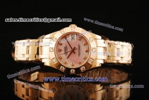 Rolex TriROL344 Datejust Pink MOP Dial Rose Gold Watch