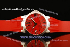 Ulysse Nardin TriUN077 Executive Dual Time Mens Red Dial Steel Watch