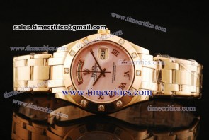Rolex TriROL578 Day Date Masterpiece Black Dial Rose Gold Watch