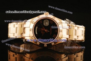 Rolex TriROL579 Day Date Masterpiece Black Dial Rose Gold Watch