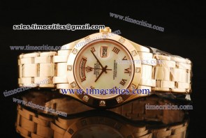 Rolex TriROL580 Day Date Masterpiece White MOP Dial Rose Gold Watch
