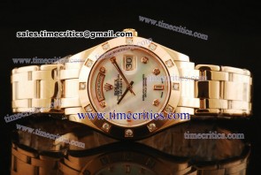 Rolex TriROL581 Day Date Masterpiece White MOP Dial Rose Gold Watch