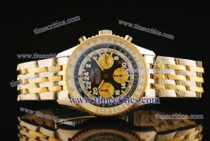 Breitling TriBrl220 Navitimer Cosmonaute Black Dial Two Tone Watch
