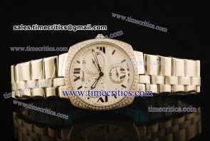 Chopard Trichp240 Happy Sport Chrono Steel Diamond Watch White Dial