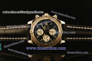 Breitling Chronomat Evolution TriBRL581 Black Leather Steel Watch