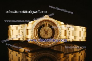 Rolex TriROL587 Day Date Masterpiece Full Diamond Dial Yellow Gold Watch