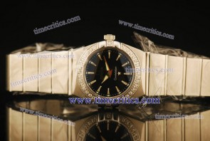 Omega TriOGA205 Constellation Ladies 28mm Steel Diamond Black Watch