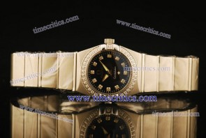 Omega TriOGA207 Constellation Ladies 28mm Steel Diamond Black Watch
